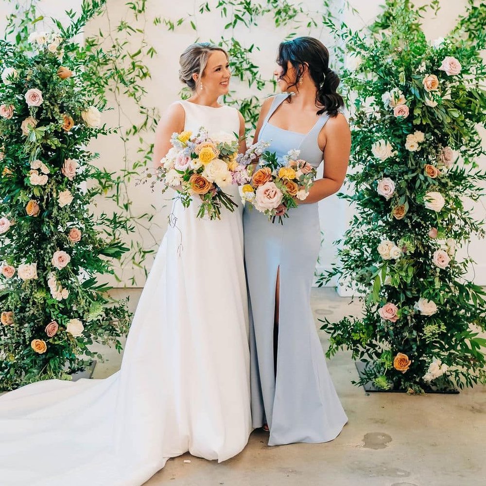 Show Me Your MuMu White and Light Blue Maxi Dresses